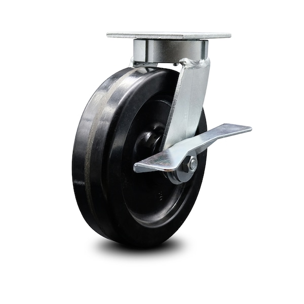 8 Inch Kingpinless Phenolic Wheel Swivel Caster with Brake